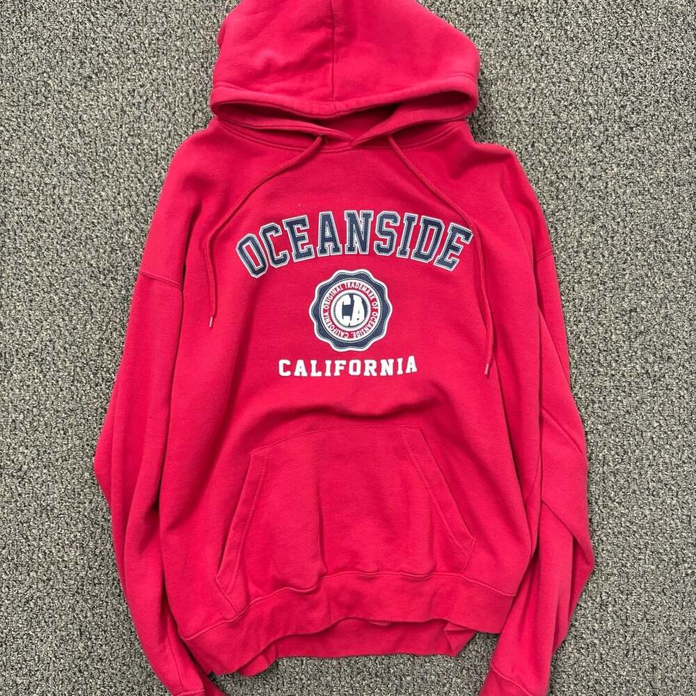 SD Trading Co. Oceanside California Hoodie Size Large Pink